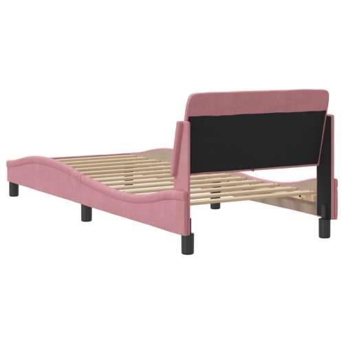Okvir za krevet s uzglavljem bez madraca 90x200 cm baršunasti - Ružičasta 90 x 200 cm Cijena