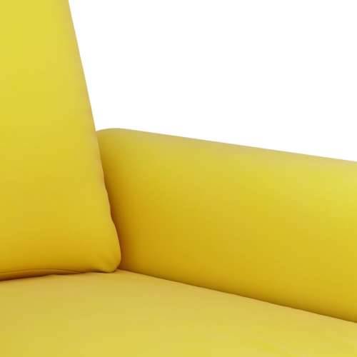2-dijelni set sofa s jastucima žuti baršunasti - Žuta Bez oslonca za noge Cijena