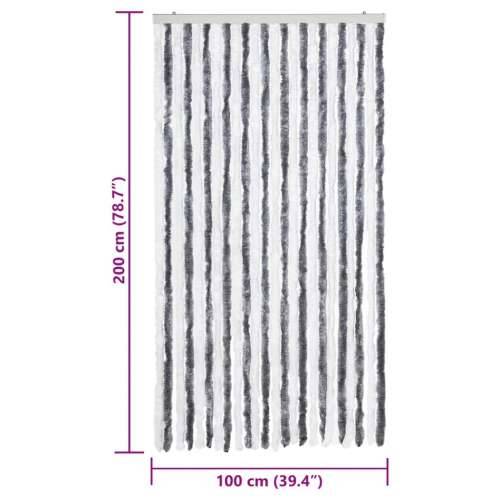 Zastor protiv muha sivo-bijeli 100 x 200 cm od šenila - Siva i bijela 100 x 200 cm Cijena