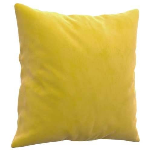 2-dijelni set sofa s jastucima žuti baršunasti - Žuta s jastučićima Cijena