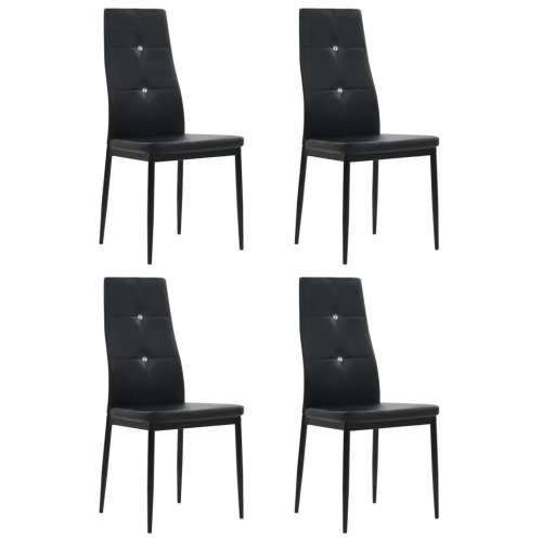 Blagovaonske stolice od umjetne kože 4 kom crne