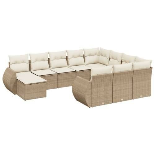 Vrtna garnitura - 11-dijelni set vrtnih sofa od poliratana s jastucima bež - Bež 6x srednja + stol + 2x kutna 1 Cijena