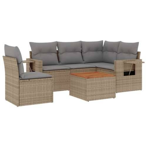Vrtna garnitura - 6-dijelni set vrtnih sofa s jastucima bež od poliratana - bež i siva 2x middle + table + 1x corner 1 Cijena