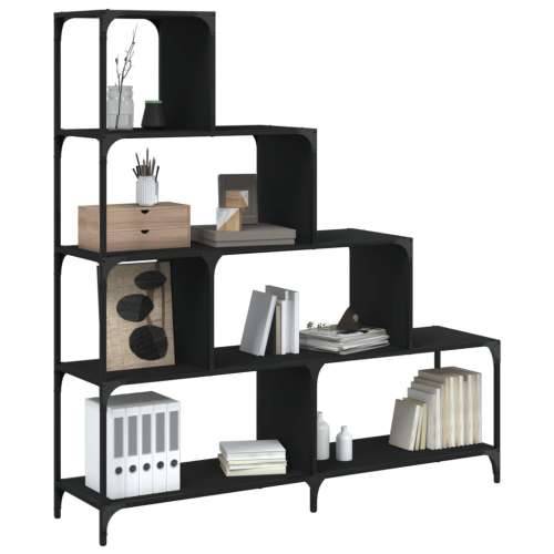Regal za knjige 4 razine crni 139x33,5x149 cm konstruirano drvo - Crna 1 Cijena