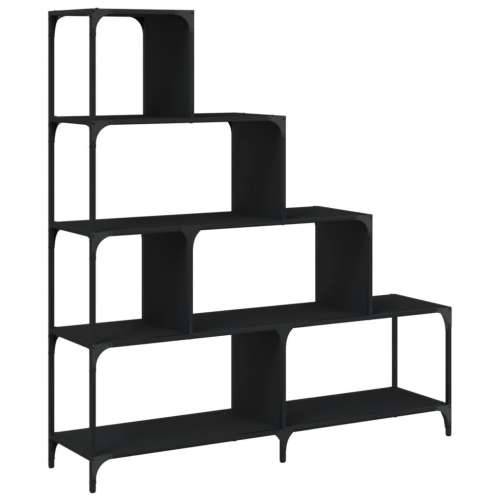 Regal za knjige 4 razine crni 139x33,5x149 cm konstruirano drvo - Crna 1 Cijena