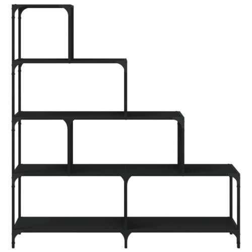 Regal za knjige 4 razine crni 139x33,5x149 cm konstruirano drvo - Crna 1 Cijena