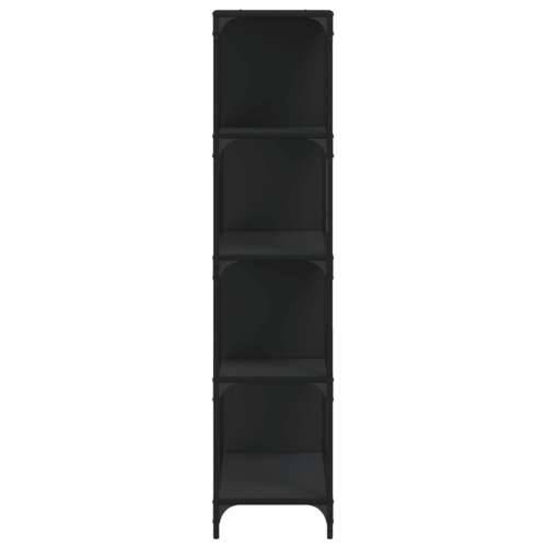 Regal za knjige 4 razine crni 139x33,5x149 cm konstruirano drvo - Crna 1 Cijena