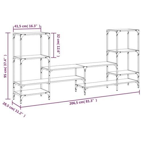 TV ormarić crni 206,5 x 28,5 x 95 cm od konstruiranog drva - Crna 1 Cijena