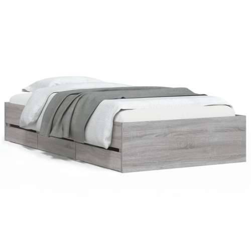 Okvir za krevet s ladicama boja hrasta 90x200 cm - Sivi hrast sonoma 90 x 200 cm Cijena