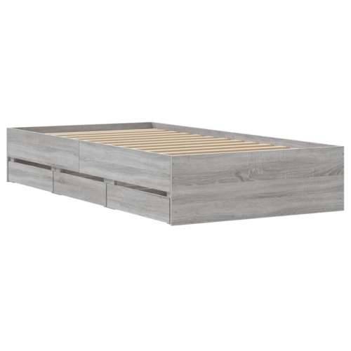 Okvir za krevet s ladicama boja hrasta 90x200 cm - Sivi hrast sonoma 90 x 200 cm Cijena