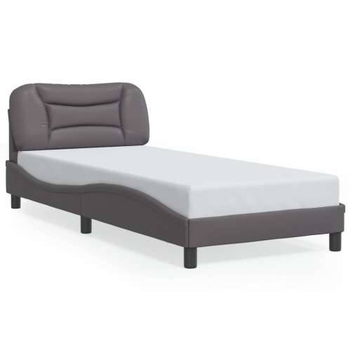 Okvir za krevet s uzglavljem sivi 90x200 cm od umjetne kože - Siva 90 x 200 cm Cijena