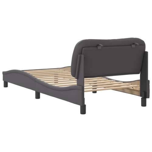 Okvir za krevet s uzglavljem sivi 90x200 cm od umjetne kože - Siva 90 x 200 cm Cijena