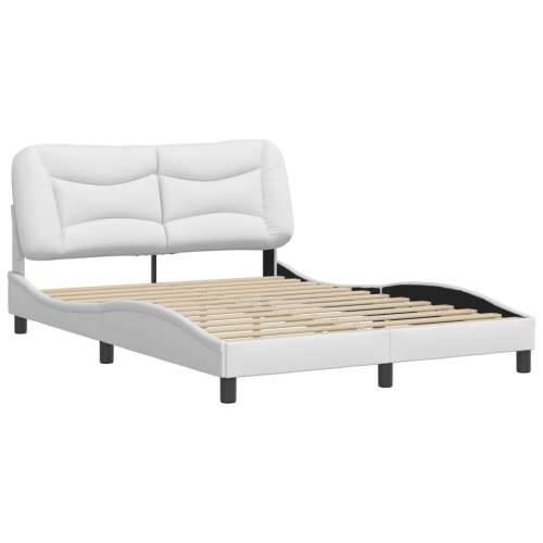 Okvir za krevet s uzglavljem bijeli 140x190 cm od umjetne kože - Bijela 140 x 190 cm Cijena