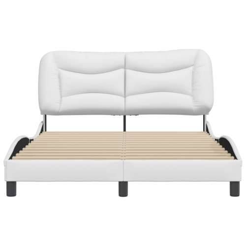 Okvir za krevet s uzglavljem bijeli 140x190 cm od umjetne kože - Bijela 140 x 190 cm Cijena