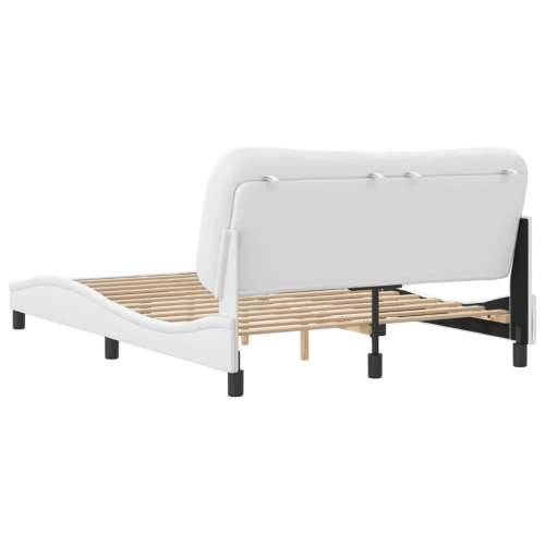 Okvir za krevet s uzglavljem bijeli 140x190 cm od umjetne kože - Bijela 140 x 190 cm Cijena