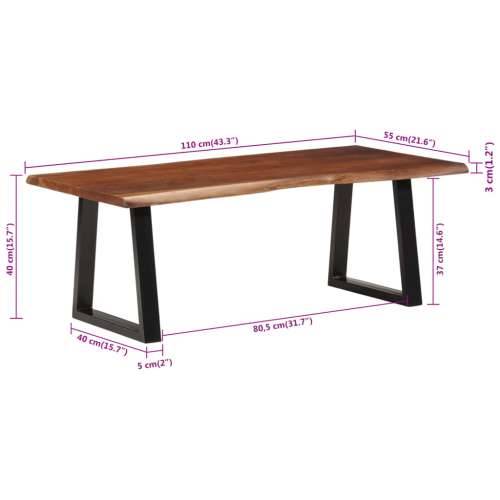 Stolić za kavu boja meda 110 x 55 x 40 cm masivno drvo bagrema - boja meda 110 x 55 x 40 cm 1 Cijena