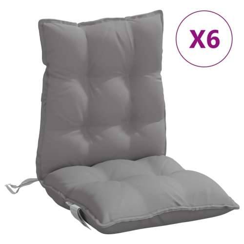 Jastuci za stolice s niskim naslonom 6 kom sivi od tkanine - Siva 6 with 2 elastic straps Cijena