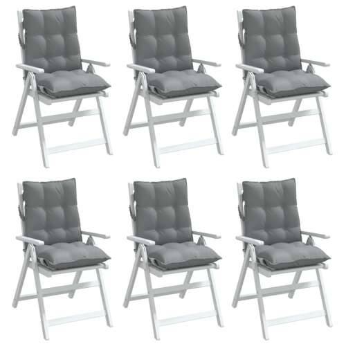 Jastuci za stolice s niskim naslonom 6 kom sivi od tkanine - Siva 6 with 2 elastic straps Cijena