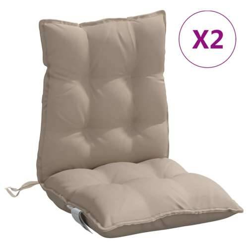 Jastuci za stolice s niskim naslonom 2 kom smeđesivi od tkanine - Sivo-smeđa 2 with 2 elastic straps Cijena