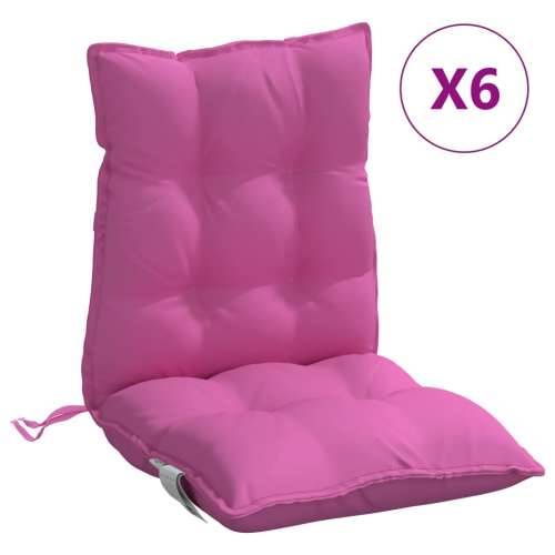 Jastuci za stolice s niskim naslonom 6 kom ružičasti od tkanine - Ružičasta 6 with 2 elastic straps Cijena