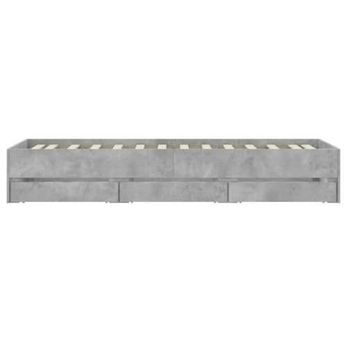 Okvir kreveta s ladicama siva boja betona 90x200 cm drveni - Beton siva 90 x 200 cm Cijena