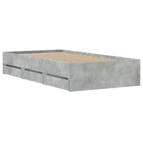 Okvir kreveta s ladicama siva boja betona 90x200 cm drveni - Beton siva 90 x 200 cm Cijena