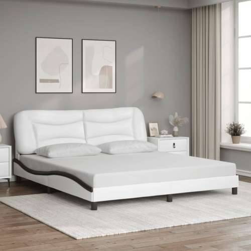 Okvir za krevet s uzglavljem bijelo-crni 180x200cm umjetna koža - Bijela i crna 180 x 200 cm Cijena