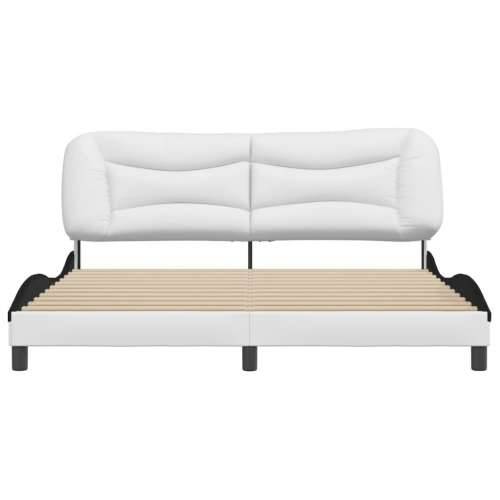 Okvir za krevet s uzglavljem bijelo-crni 180x200cm umjetna koža - Bijela i crna 180 x 200 cm Cijena