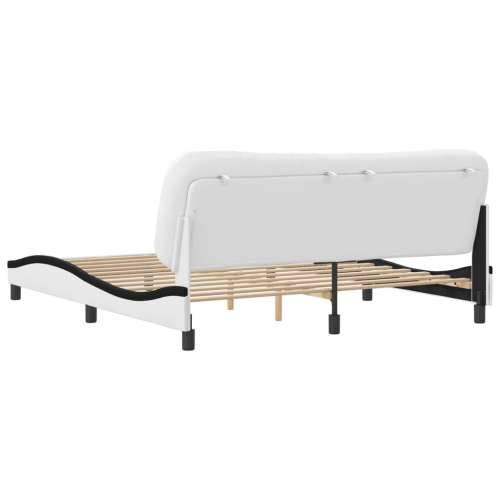 Okvir za krevet s uzglavljem bijelo-crni 180x200cm umjetna koža - Bijela i crna 180 x 200 cm Cijena