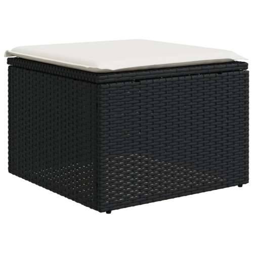 Vrtna garnitura - 6-dijelni set vrtnih sofa s jastucima crni od poliratana - Crna i krem 1 Bez stola Cijena