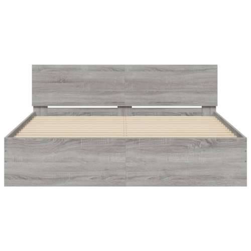 Okvir kreveta s uzglavljem LED siva boja hrasta 160x200 cm - Sivi hrast sonoma 160 x 200 cm Cijena