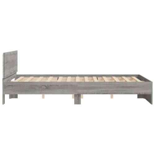 Okvir kreveta s uzglavljem LED siva boja hrasta 160x200 cm - Sivi hrast sonoma 160 x 200 cm Cijena