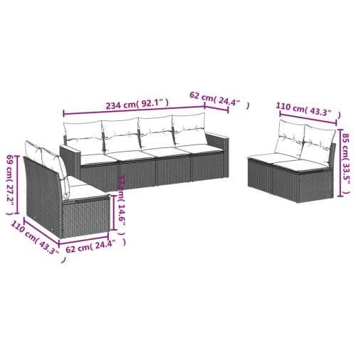 Vrtna garnitura - 8-dijelni set vrtnih sofa od poliratana s jastucima crni - Crna Bez stola 1 Cijena