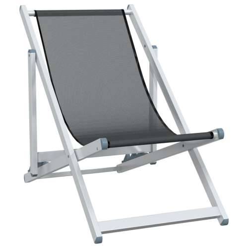 Sklopive stolice za plažu 2 kom sive od aluminija i tekstilena - Siva 2 Cijena