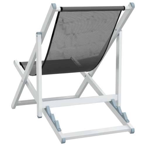 Sklopive stolice za plažu 2 kom sive od aluminija i tekstilena - Siva 2 Cijena