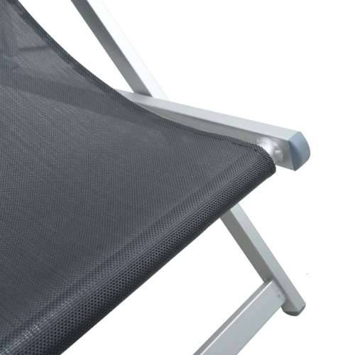 Sklopive stolice za plažu 2 kom sive od aluminija i tekstilena - Siva 2 Cijena