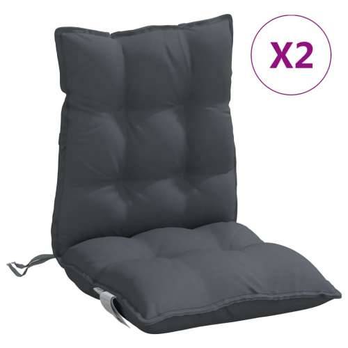 Jastuci za stolice s niskim naslonom 2 kom antracit od tkanine - Antracit 2 with 2 elastic straps Cijena