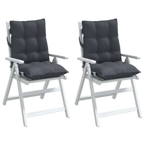 Jastuci za stolice s niskim naslonom 2 kom antracit od tkanine - Antracit 2 with 2 elastic straps Cijena