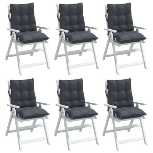 Jastuci za stolice s niskim naslonom 6 kom antracit od tkanine - Antracit 6 with 2 elastic straps Cijena