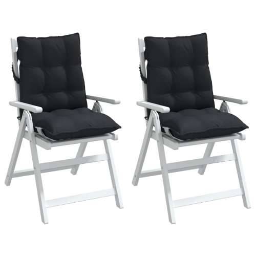 Jastuci za stolice s niskim naslonom 2 kom crni tkanina Oxford - Crna 2 with 2 elastic straps Cijena