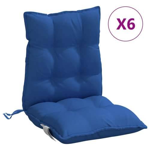 Jastuci za stolicu s niskim naslonom 6 kom plavi od tkanine - Kraljevski plava 6 with 2 elastic straps Cijena