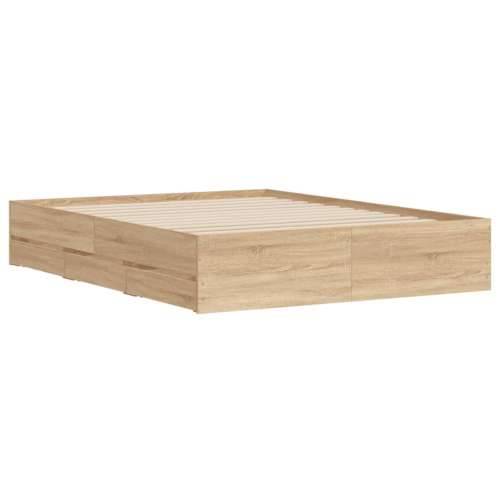 Okvir za krevet s ladicama boja hrasta 140x200 cm drveni sonoma hrast 140 x 200 cm Cijena