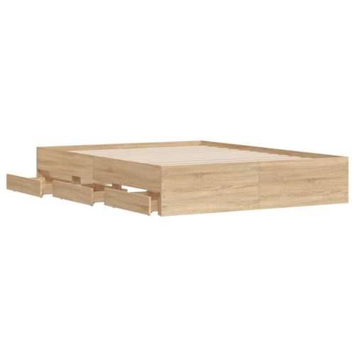 Okvir za krevet s ladicama boja hrasta 140x200 cm drveni sonoma hrast 140 x 200 cm Cijena