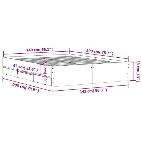 Okvir za krevet s ladicama boja hrasta 140x200 cm drveni sonoma hrast 140 x 200 cm Cijena