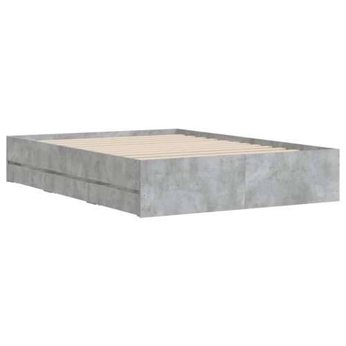 Okvir kreveta s ladicama siva boja betona 135x190 cm drveni - Beton siva 135 x 190 cm Cijena
