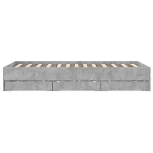 Okvir kreveta s ladicama siva boja betona 135x190 cm drveni - Beton siva 135 x 190 cm Cijena