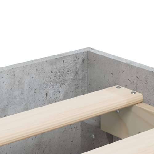 Okvir kreveta s ladicama siva boja betona 135x190 cm drveni - Beton siva 135 x 190 cm Cijena