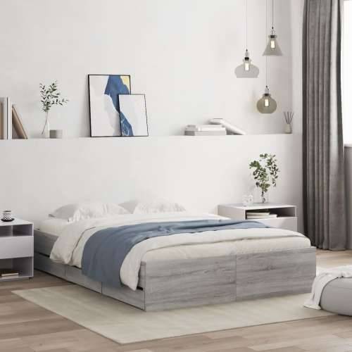 Okvir za krevet s ladicama boja sivog hrasta 135x190 cm - Sivi hrast sonoma 135 x 190 cm Cijena