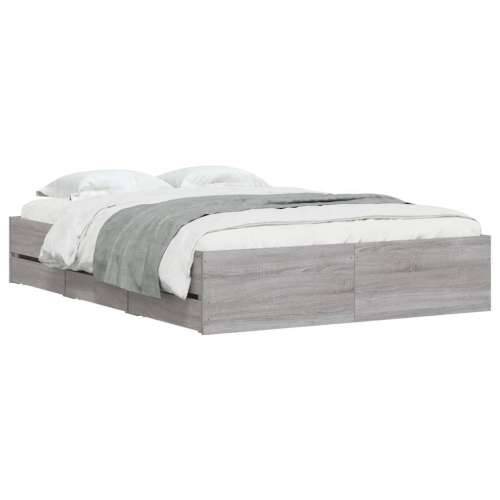 Okvir za krevet s ladicama boja sivog hrasta 135x190 cm - Sivi hrast sonoma 135 x 190 cm Cijena