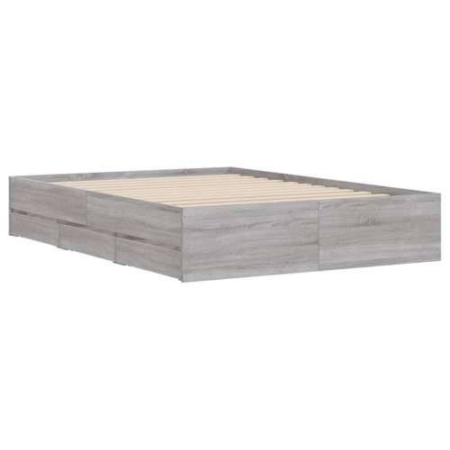 Okvir za krevet s ladicama boja sivog hrasta 135x190 cm - Sivi hrast sonoma 135 x 190 cm Cijena